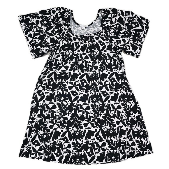 Free Assembly Women's Square Neck Print Mini Dress with Short Sleeves Size Small - Picture 1 of 10